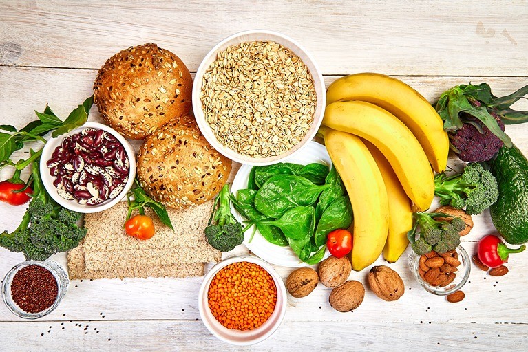 Foods that contain fiber such as bread
