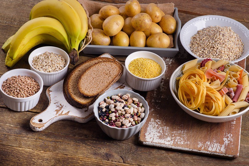 Food containing carbohydrates such as bread and pasta.
