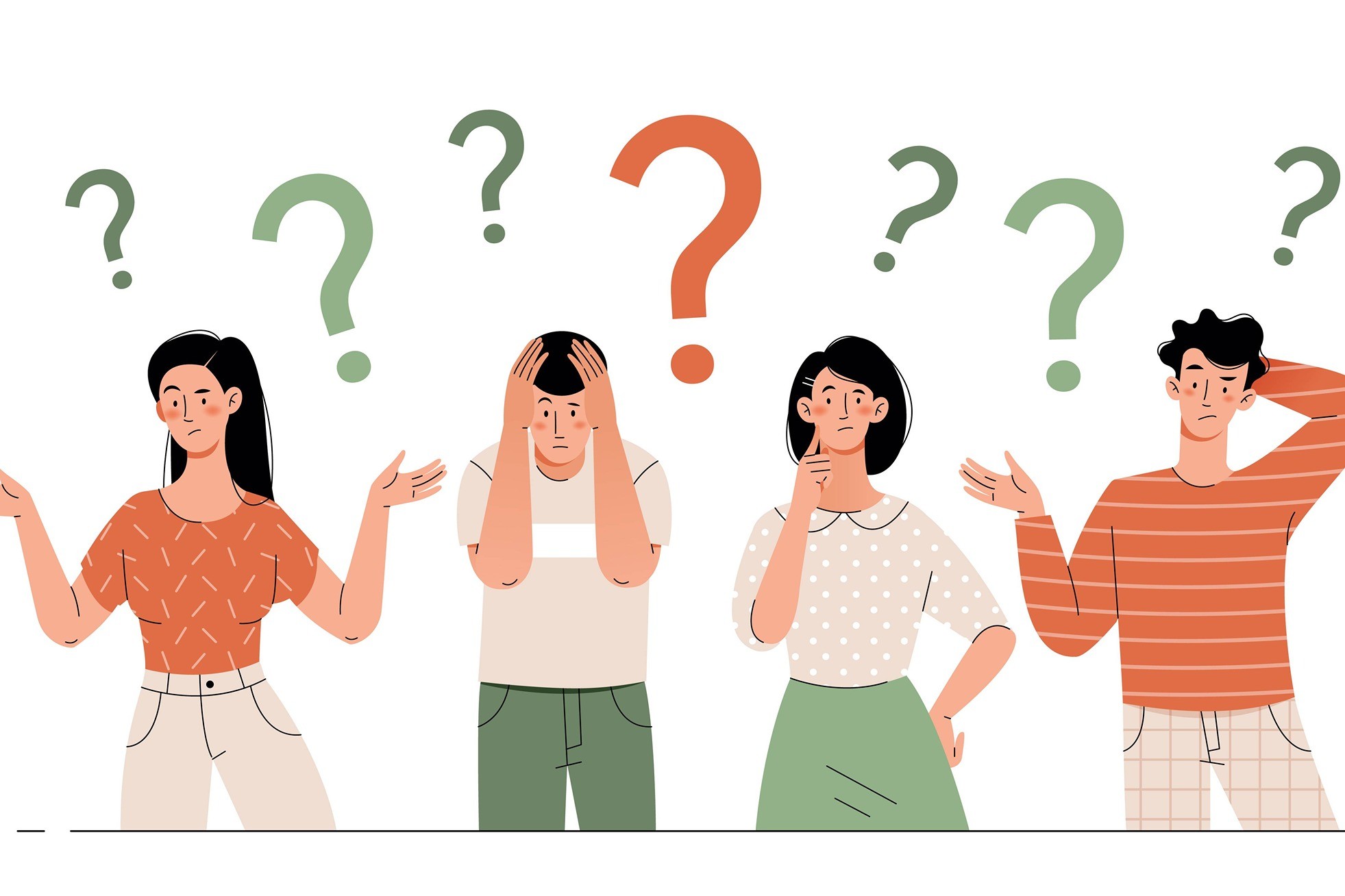 Group of people questioning